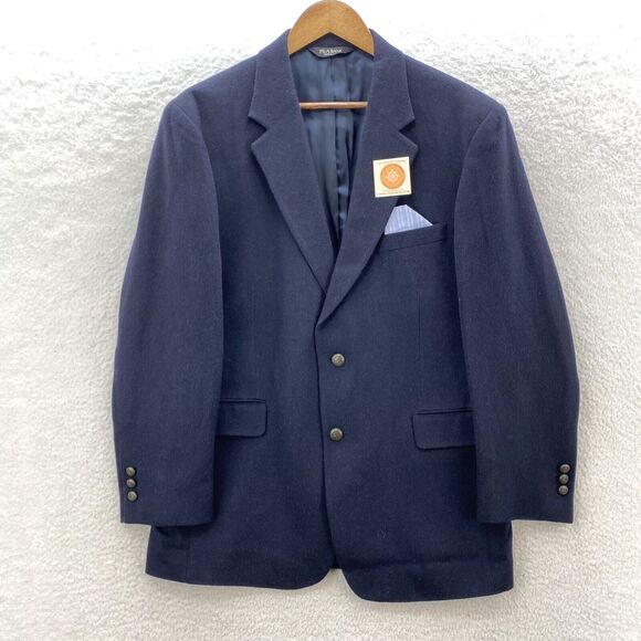 Jos A Bank 100% Camel Hair Blazer Men's 43R Blue Preppy American Academia Jacket - Picture 2 of 15